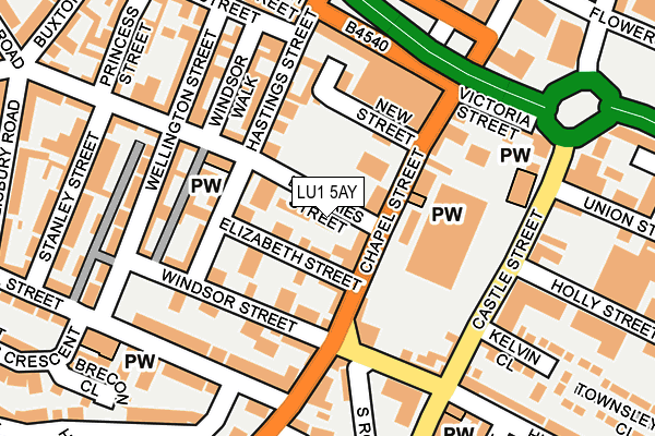 LU1 5AY map - OS OpenMap – Local (Ordnance Survey)