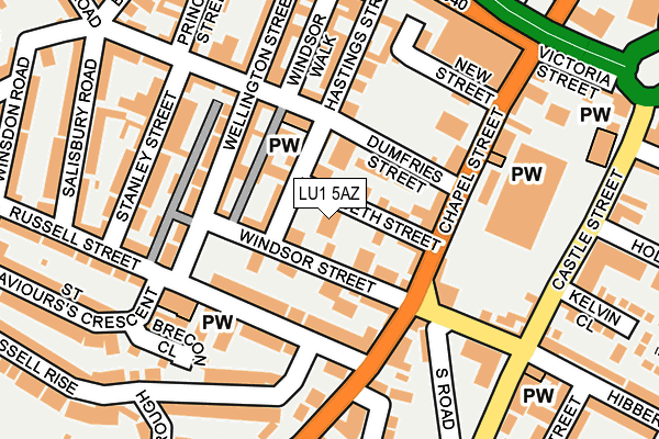 LU1 5AZ map - OS OpenMap – Local (Ordnance Survey)