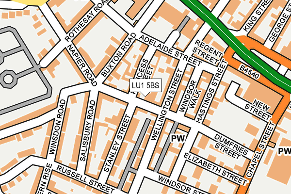LU1 5BS map - OS OpenMap – Local (Ordnance Survey)