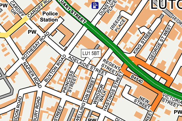 LU1 5BT map - OS OpenMap – Local (Ordnance Survey)