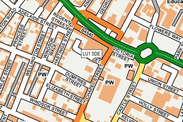 LU1 5DE map - OS OpenMap – Local (Ordnance Survey)