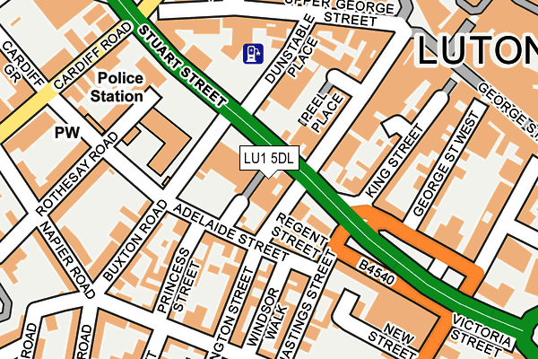 LU1 5DL map - OS OpenMap – Local (Ordnance Survey)