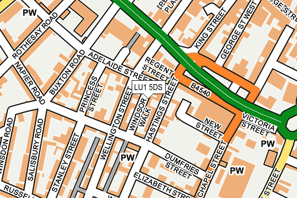 LU1 5DS map - OS OpenMap – Local (Ordnance Survey)