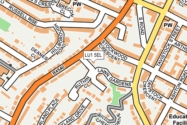 LU1 5EL map - OS OpenMap – Local (Ordnance Survey)
