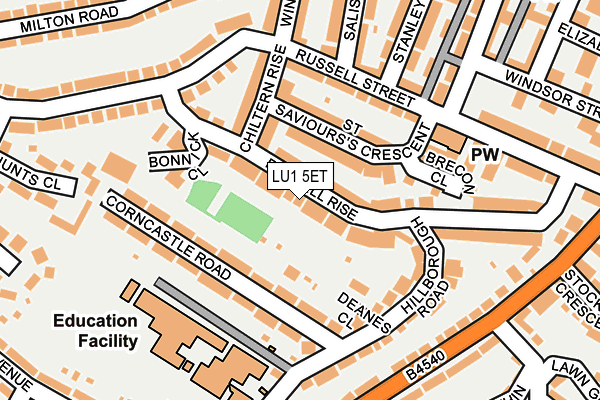 LU1 5ET map - OS OpenMap – Local (Ordnance Survey)