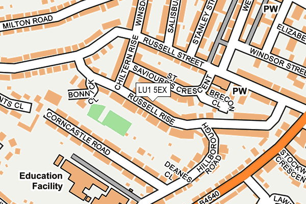 LU1 5EX map - OS OpenMap – Local (Ordnance Survey)