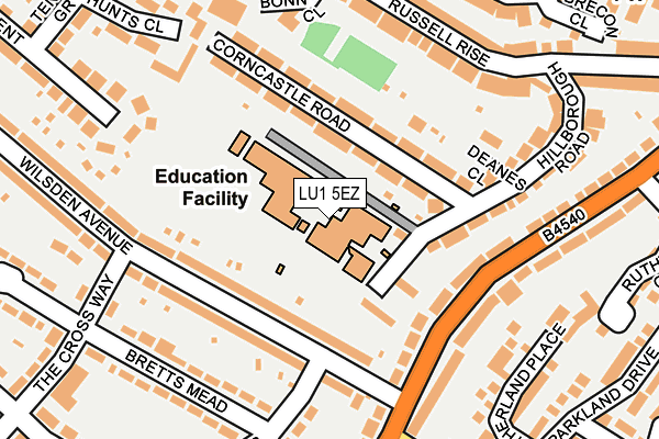 LU1 5EZ map - OS OpenMap – Local (Ordnance Survey)