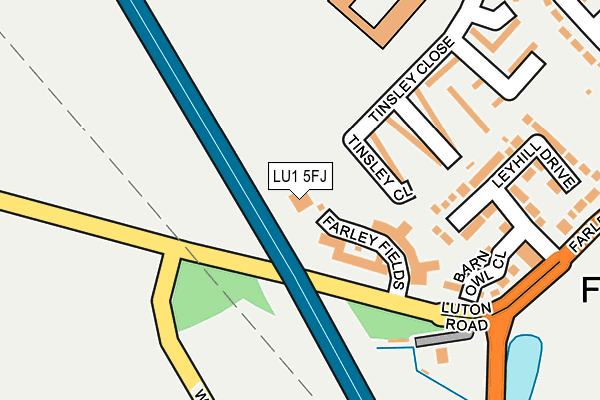 LU1 5FJ map - OS OpenMap – Local (Ordnance Survey)