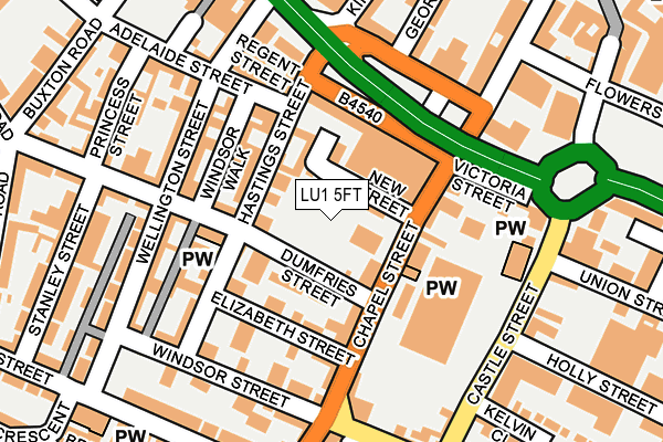LU1 5FT map - OS OpenMap – Local (Ordnance Survey)