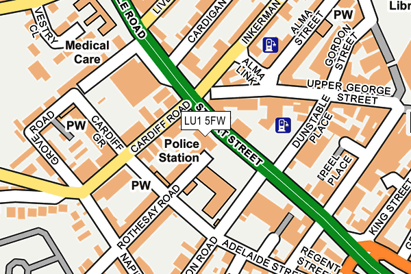 LU1 5FW map - OS OpenMap – Local (Ordnance Survey)