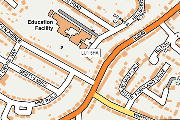 LU1 5HA map - OS OpenMap – Local (Ordnance Survey)