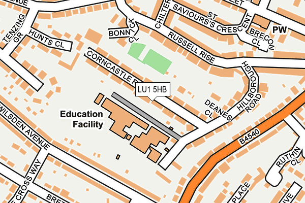 LU1 5HB map - OS OpenMap – Local (Ordnance Survey)