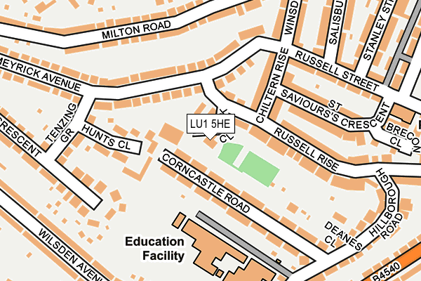 LU1 5HE map - OS OpenMap – Local (Ordnance Survey)