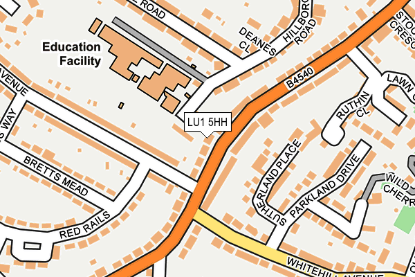 LU1 5HH map - OS OpenMap – Local (Ordnance Survey)