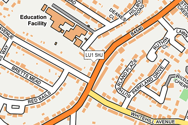 LU1 5HJ map - OS OpenMap – Local (Ordnance Survey)