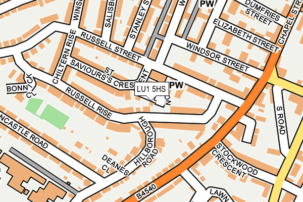 LU1 5HS map - OS OpenMap – Local (Ordnance Survey)