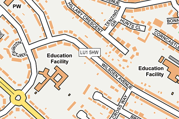 LU1 5HW map - OS OpenMap – Local (Ordnance Survey)