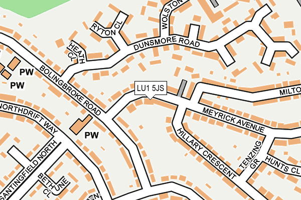 LU1 5JS map - OS OpenMap – Local (Ordnance Survey)