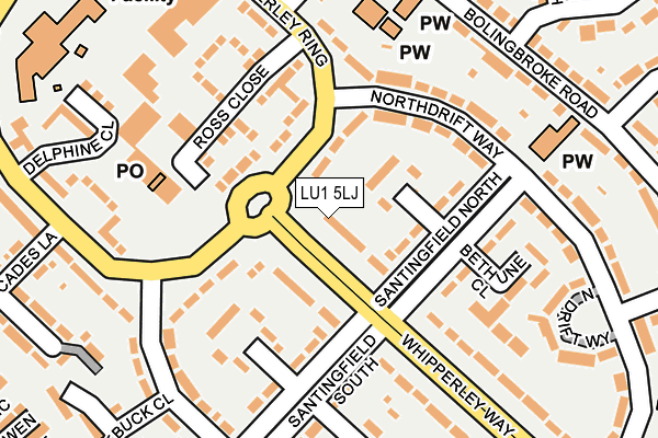 LU1 5LJ map - OS OpenMap – Local (Ordnance Survey)