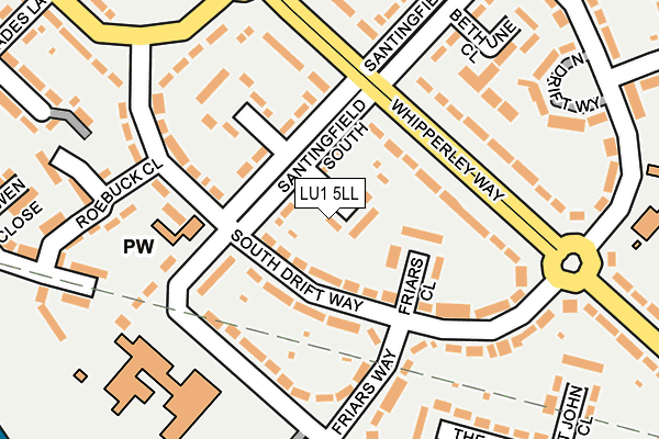 LU1 5LL map - OS OpenMap – Local (Ordnance Survey)