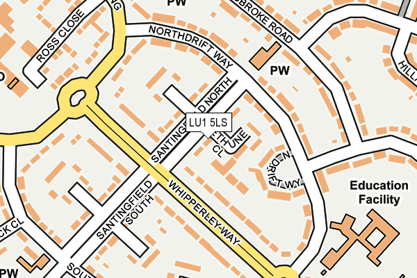 LU1 5LS map - OS OpenMap – Local (Ordnance Survey)