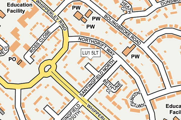 LU1 5LT map - OS OpenMap – Local (Ordnance Survey)