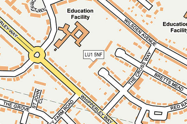 LU1 5NF map - OS OpenMap – Local (Ordnance Survey)