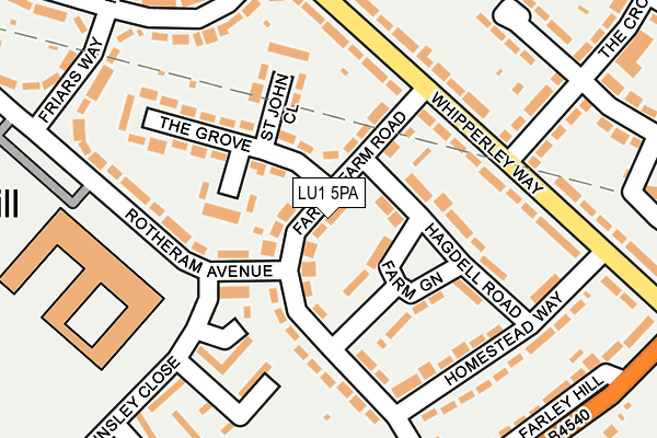 LU1 5PA map - OS OpenMap – Local (Ordnance Survey)