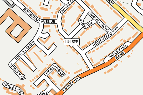 LU1 5PB map - OS OpenMap – Local (Ordnance Survey)