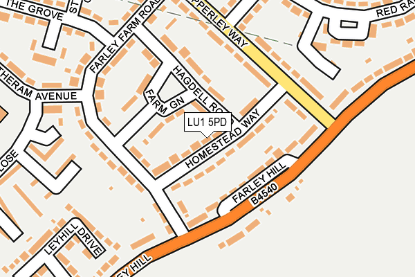 LU1 5PD map - OS OpenMap – Local (Ordnance Survey)