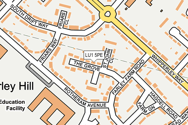 LU1 5PE map - OS OpenMap – Local (Ordnance Survey)