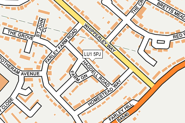 LU1 5PJ map - OS OpenMap – Local (Ordnance Survey)