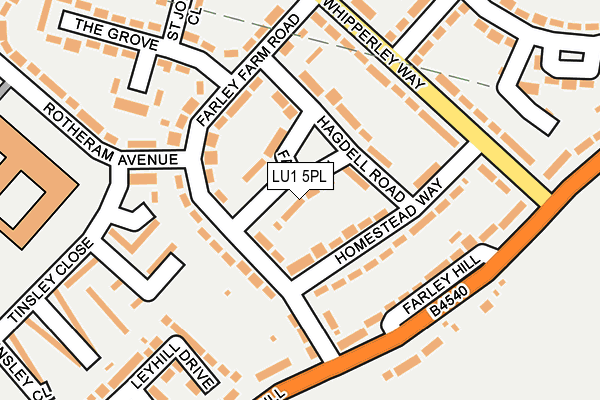 LU1 5PL map - OS OpenMap – Local (Ordnance Survey)
