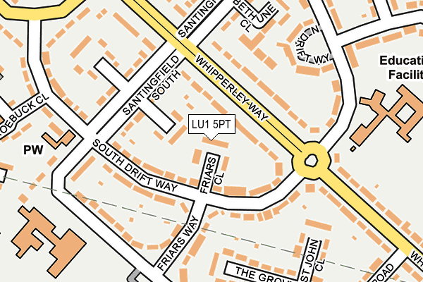 LU1 5PT map - OS OpenMap – Local (Ordnance Survey)