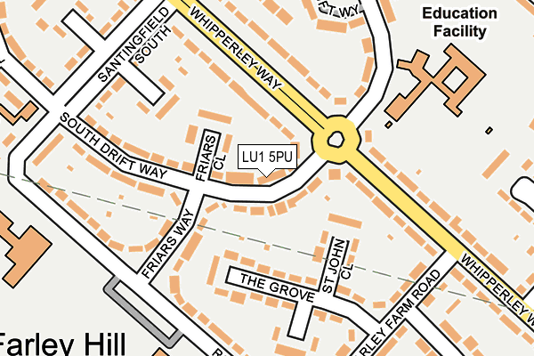 LU1 5PU map - OS OpenMap – Local (Ordnance Survey)