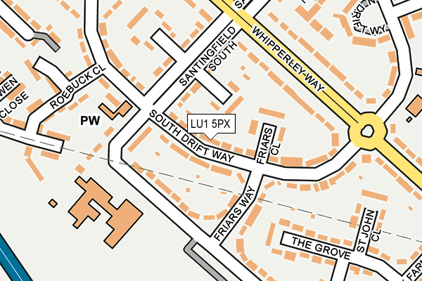 LU1 5PX map - OS OpenMap – Local (Ordnance Survey)