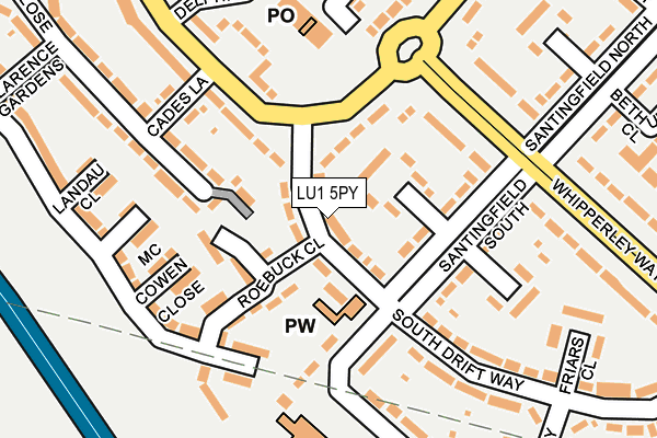 LU1 5PY map - OS OpenMap – Local (Ordnance Survey)