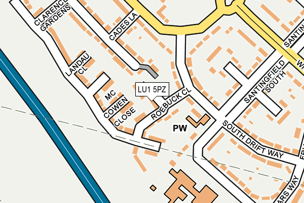 LU1 5PZ map - OS OpenMap – Local (Ordnance Survey)