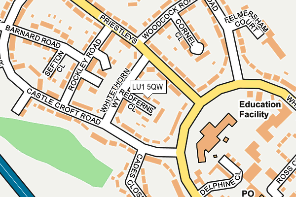 LU1 5QW map - OS OpenMap – Local (Ordnance Survey)
