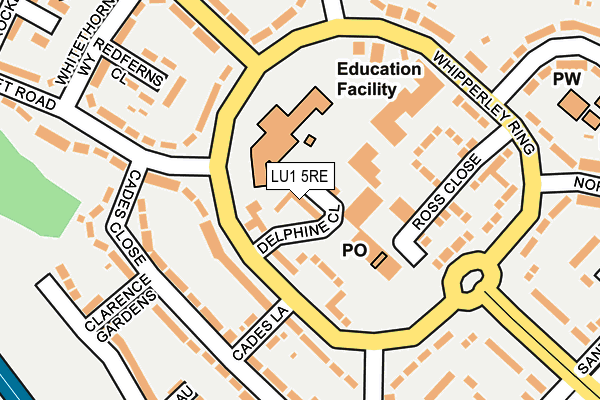 LU1 5RE map - OS OpenMap – Local (Ordnance Survey)