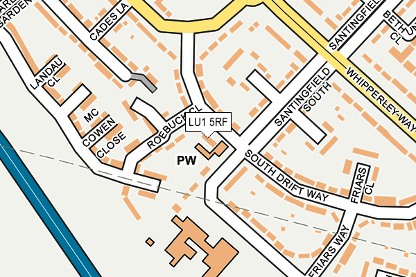 LU1 5RF map - OS OpenMap – Local (Ordnance Survey)