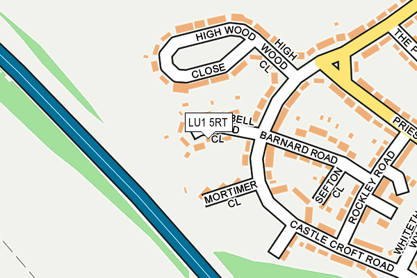 LU1 5RT map - OS OpenMap – Local (Ordnance Survey)
