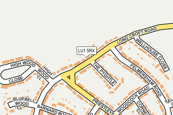 LU1 5RX map - OS OpenMap – Local (Ordnance Survey)