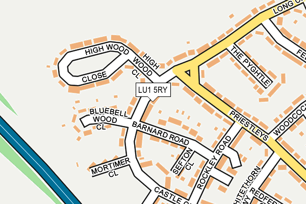 LU1 5RY map - OS OpenMap – Local (Ordnance Survey)