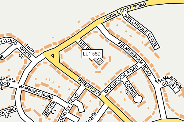 LU1 5SD map - OS OpenMap – Local (Ordnance Survey)