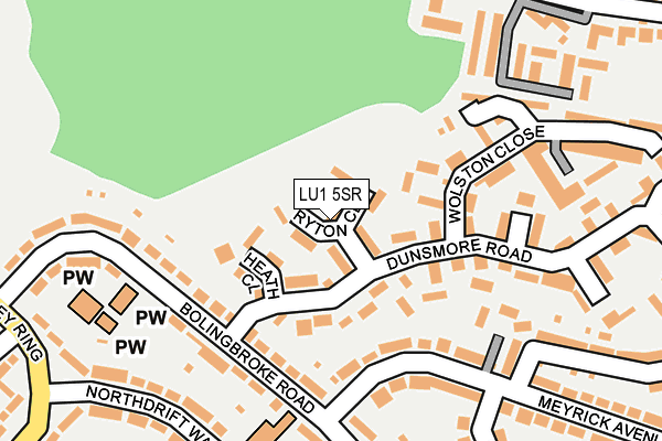 LU1 5SR map - OS OpenMap – Local (Ordnance Survey)