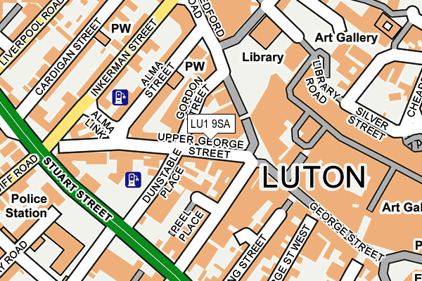 LU1 9SA map - OS OpenMap – Local (Ordnance Survey)
