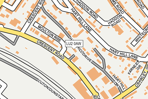 LU2 0AW map - OS OpenMap – Local (Ordnance Survey)