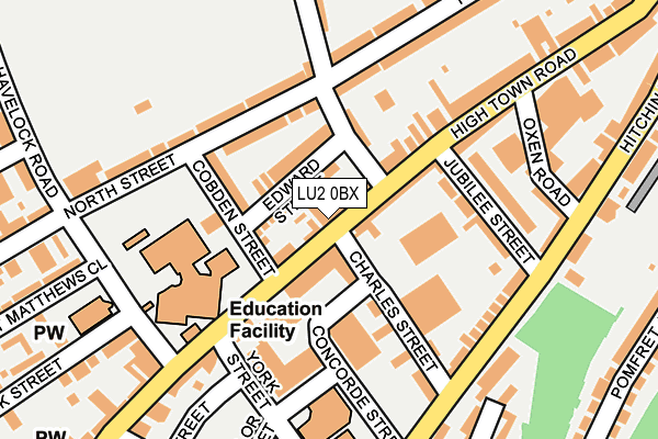 LU2 0BX map - OS OpenMap – Local (Ordnance Survey)