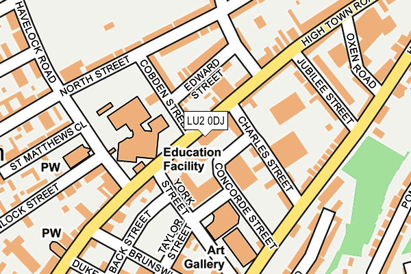 LU2 0DJ map - OS OpenMap – Local (Ordnance Survey)